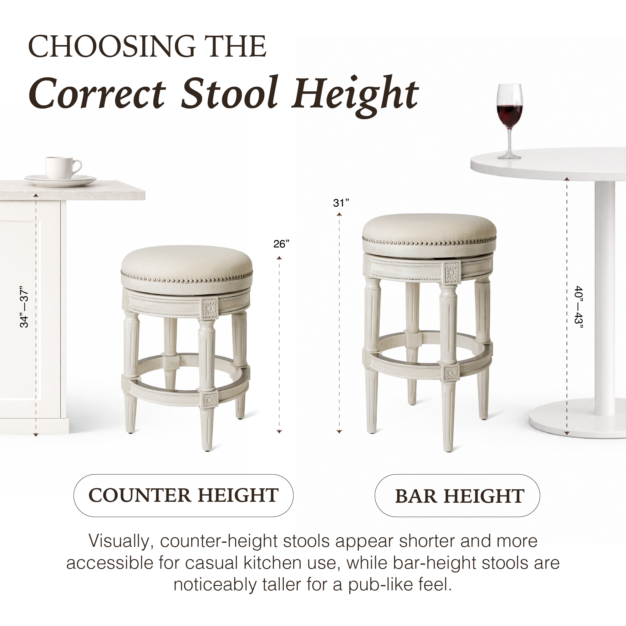 Pullman Backless Counter Stool in Cream Finish and Natural Fabric in Stools by Maven Lane