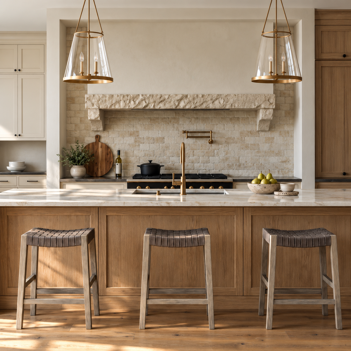 Emerson Counter Stool In Grey Finish & Grey Woven Leather Seat in Stools by Maven Lane