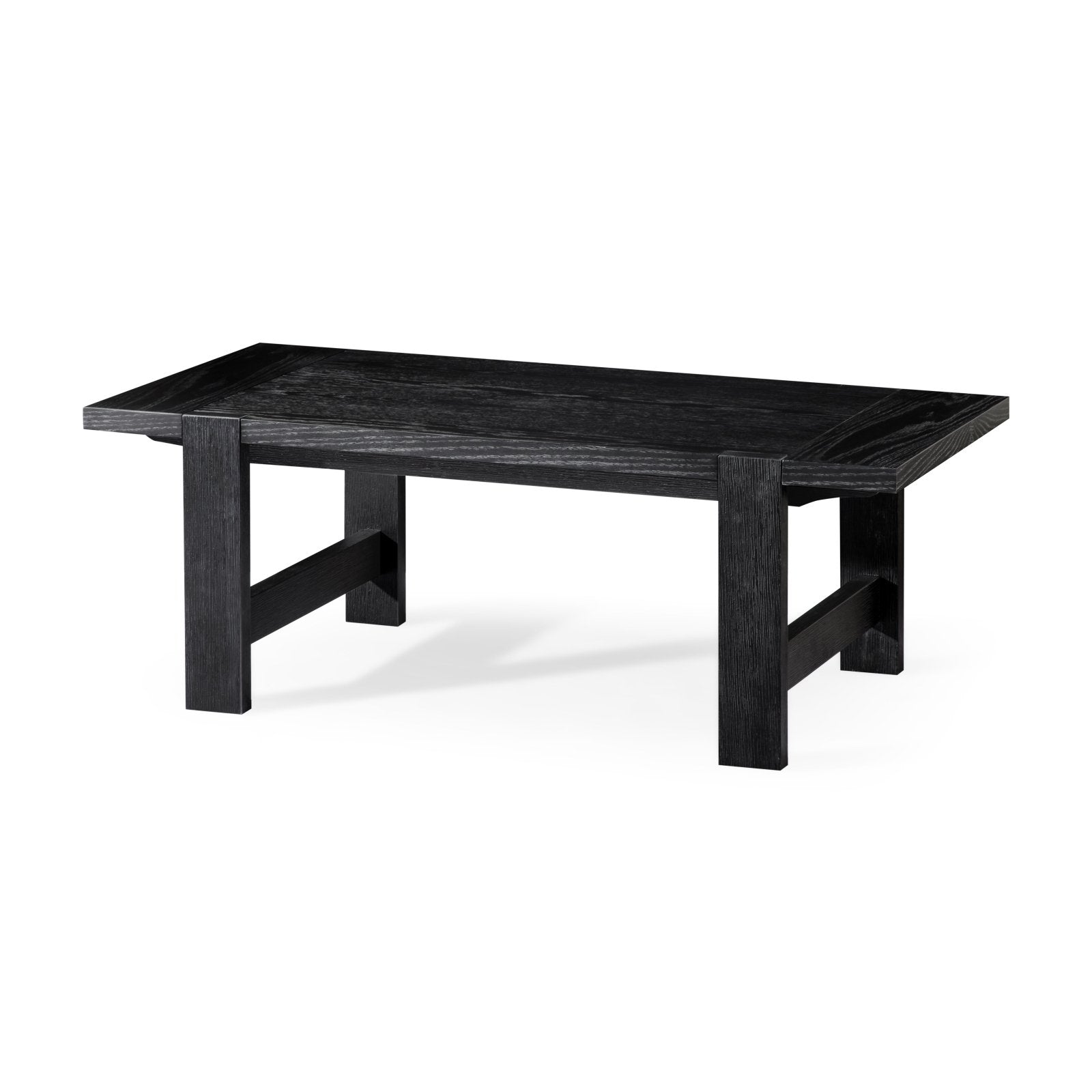 Angelo Rustic Rectangular Wooden Coffee Table In Aged Black in Coffee Table by Maven Lane