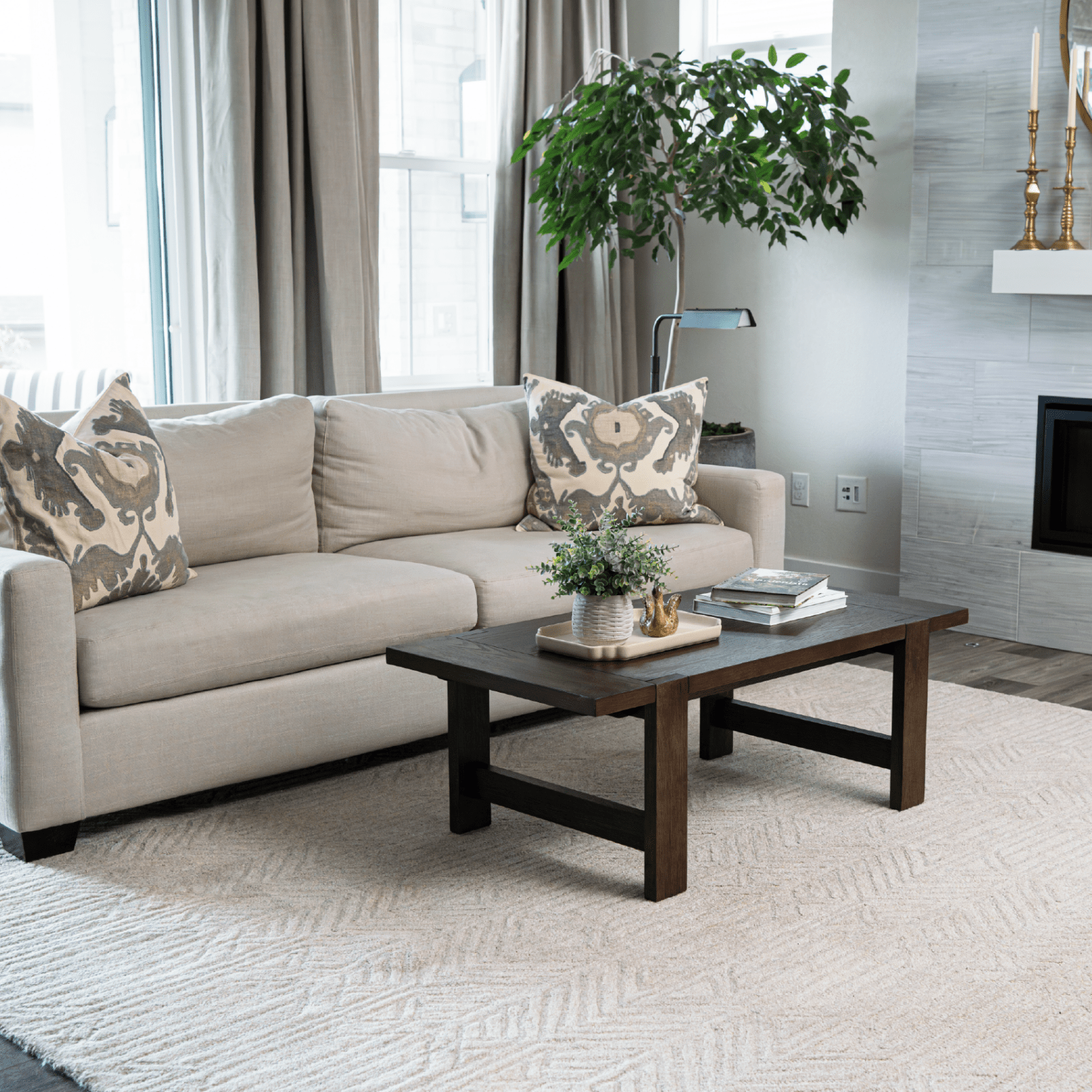Angelo Rustic Rectangular Wooden Coffee Table In Aged Brown in Maven Lane by Maven Lane