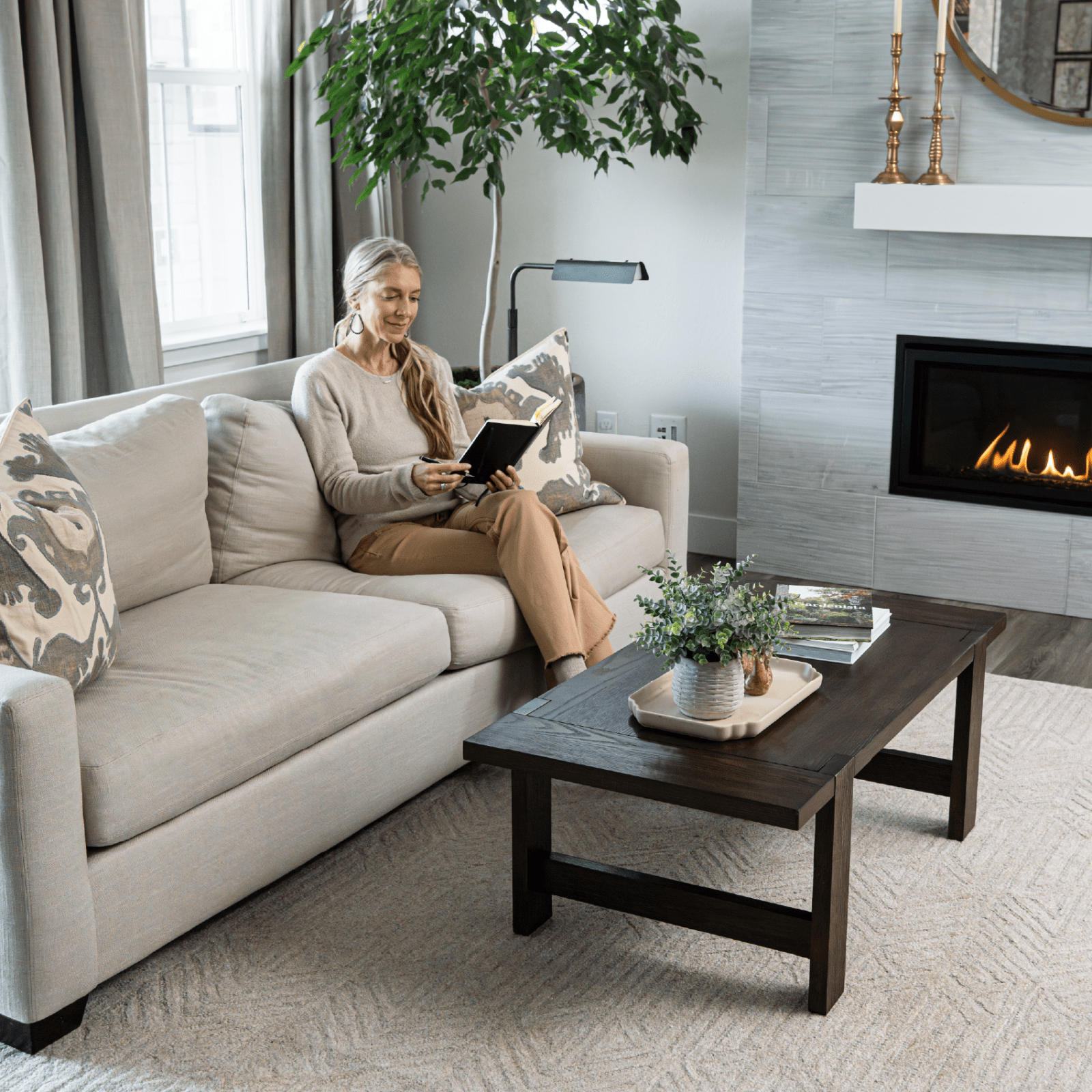 Angelo Rustic Rectangular Wooden Coffee Table In Aged Brown in Maven Lane by Maven Lane