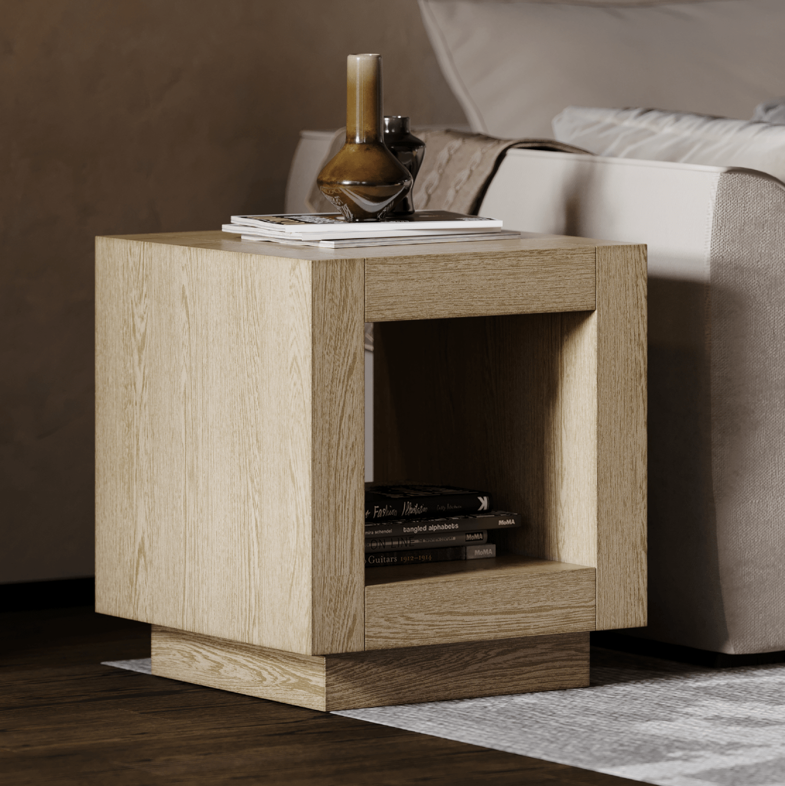 Artemis Contemporary Wooden Side Table In Refined Grey Finish in Maven Lane by Maven Lane