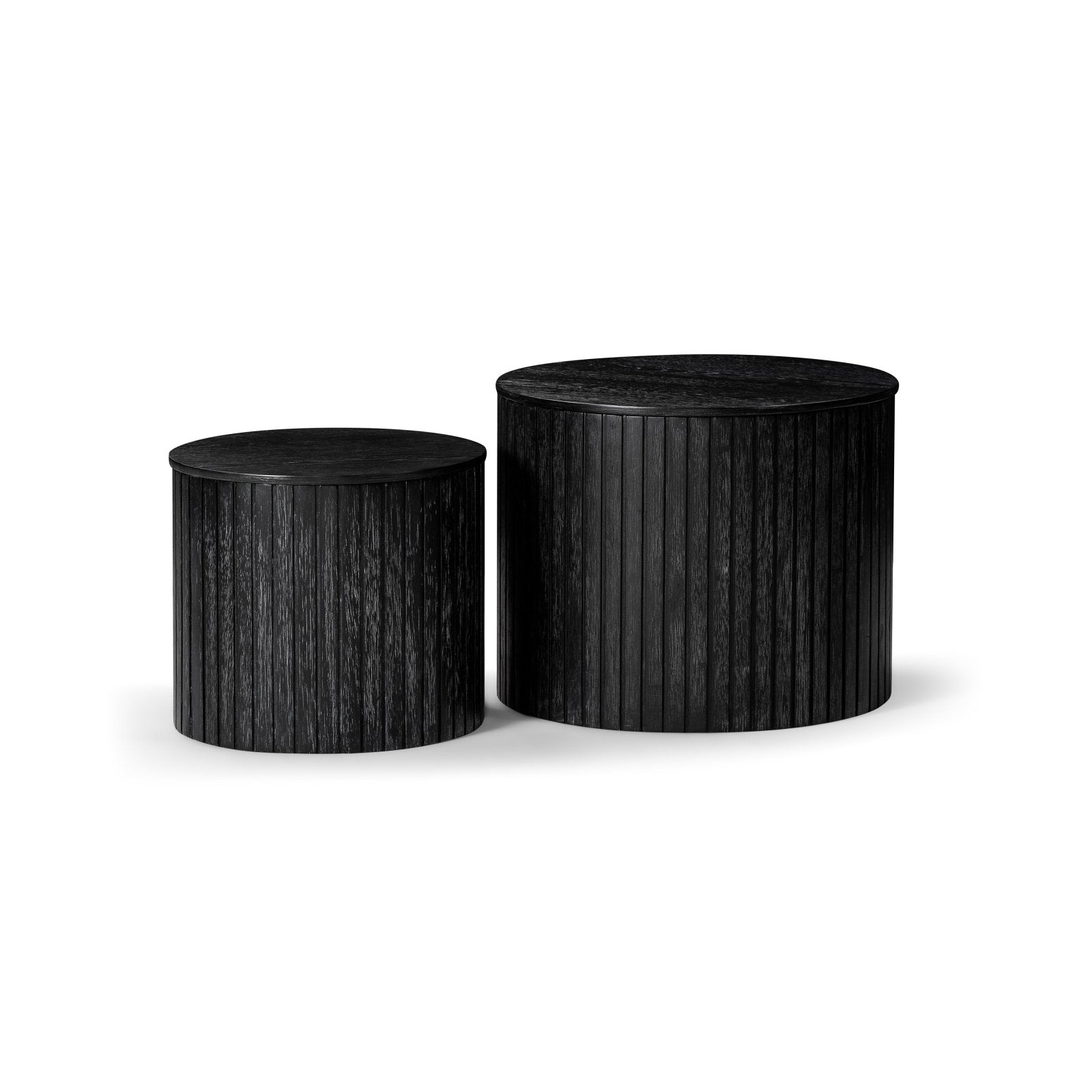 Austin Wooden Coffee Table Set with Storage in Black Finish in Nesting Tables by Maven Lane