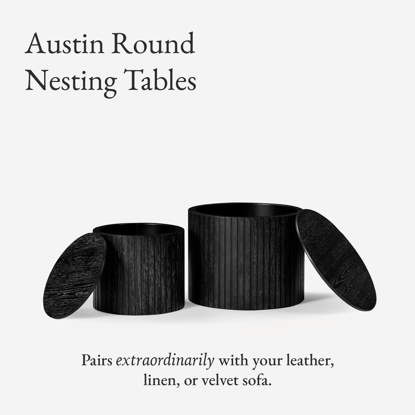 Austin Nesting Tables in Aged Black in Nesting Tables by Maven Lane