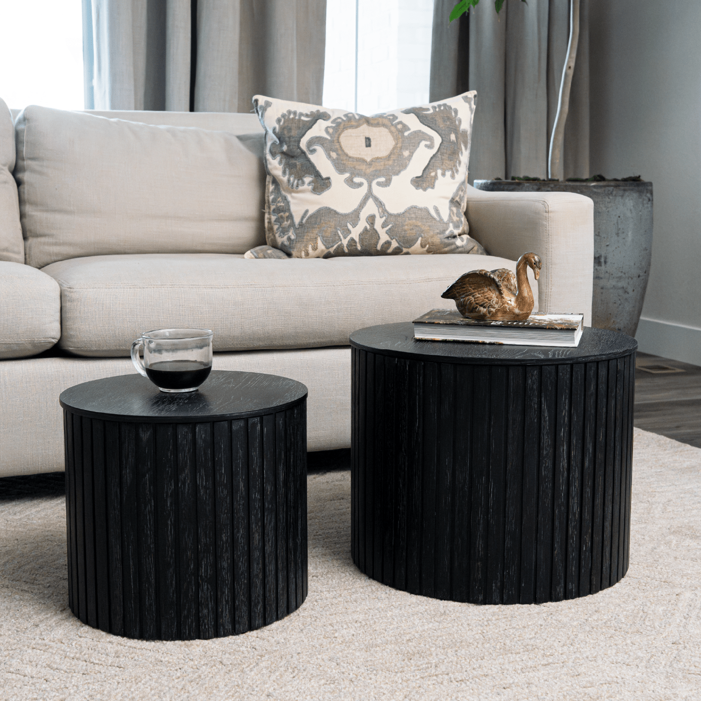 Austin Nesting Tables in Aged Black in Nesting Tables by Maven Lane