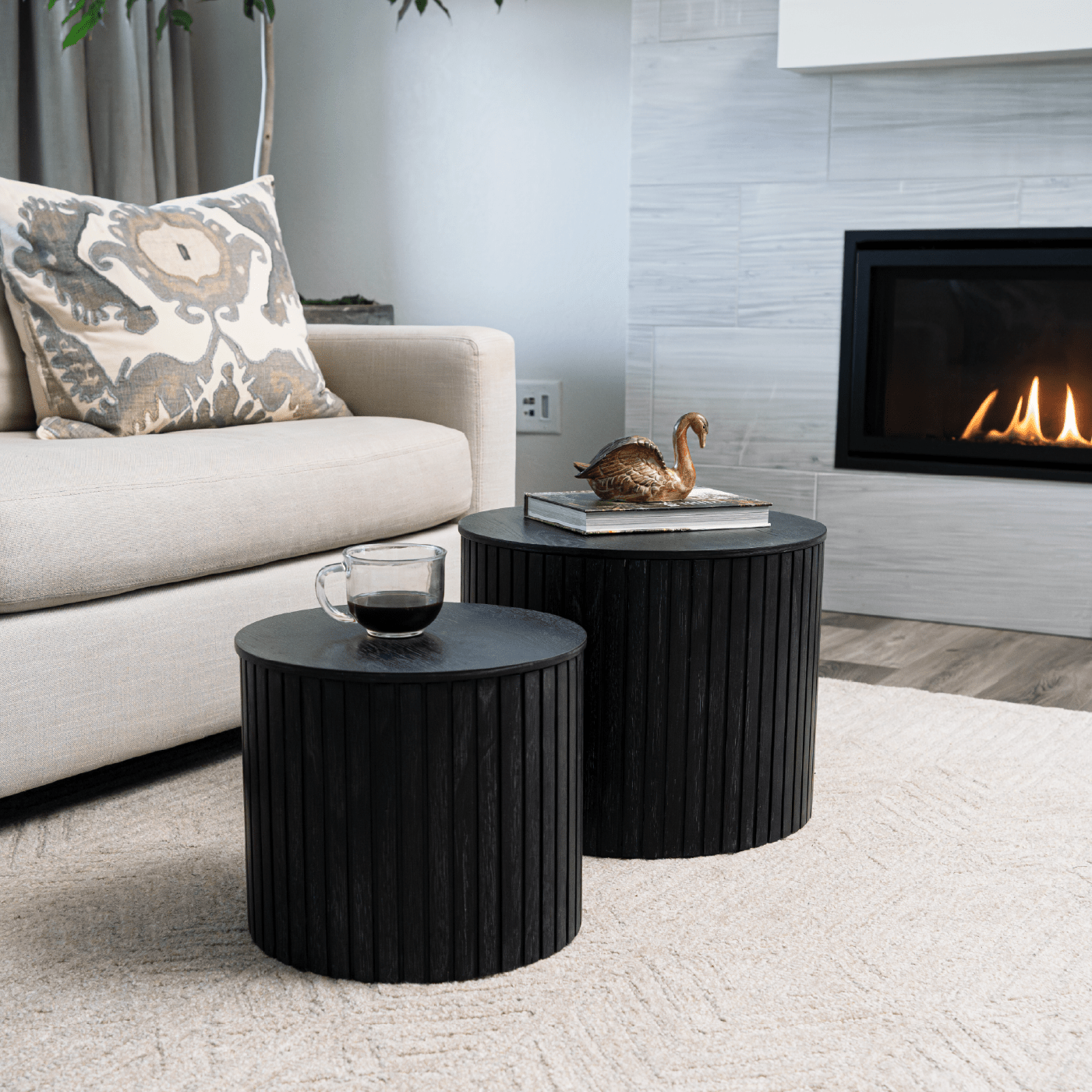 Austin Nesting Tables in Aged Black in Nesting Tables by Maven Lane