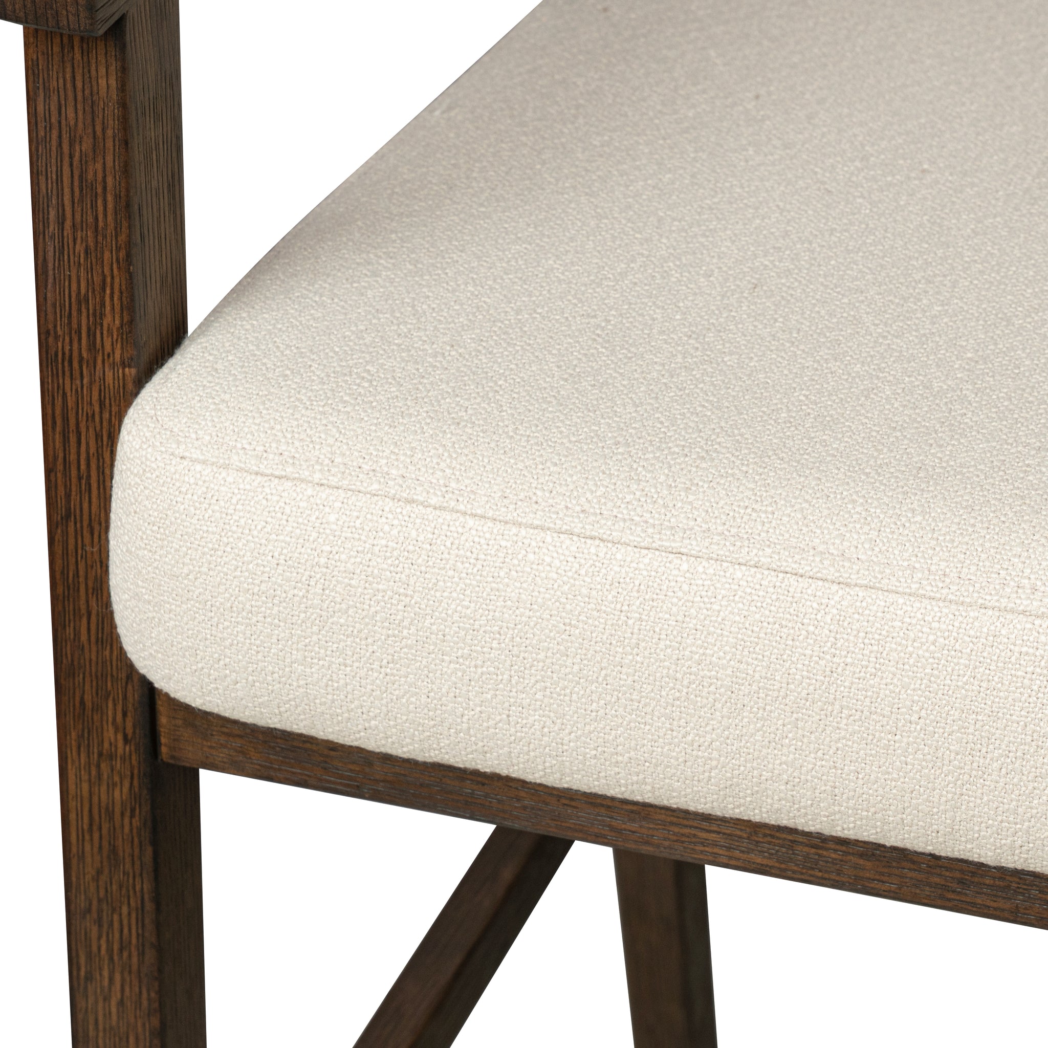 Chloe Counter Stool in Brown Finish with Beige Fabric Upholstery and Honey Rattan Back in Stools by Maven Lane