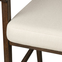 Chloe Counter Stool in Brown Finish with Beige Fabric Upholstery and Honey Rattan Back in Stools by Maven Lane