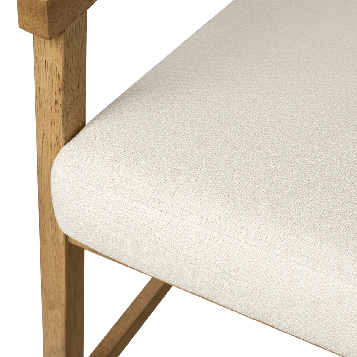 Chloe Counter Stool in Natural Finish with Beige Fabric Upholstery and Rattan Back in Stools by Maven Lane