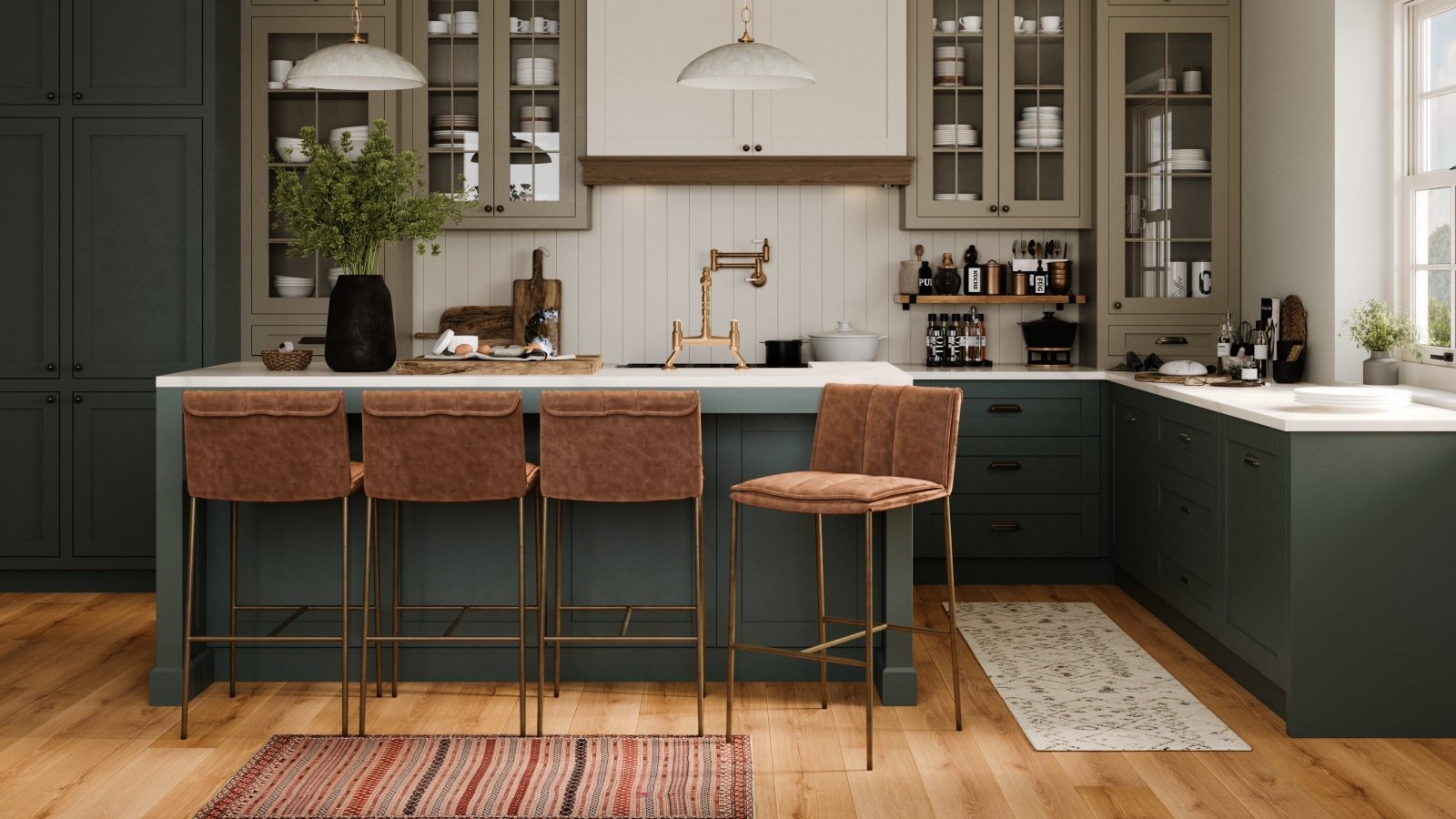 29" Gerard Bar Stool in Antique Brass Finish with Cocoa Brown Vegan Leather in Maven Lane by Maven Lane