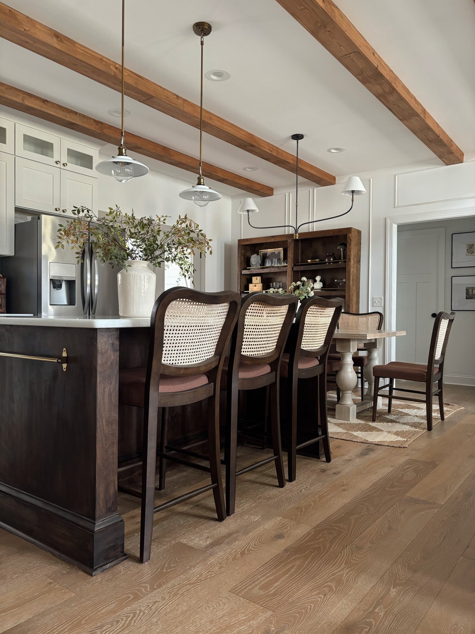 Vera Counter Stool In Aged Brown With Clay Brown Upholstery in Stools by Maven Lane