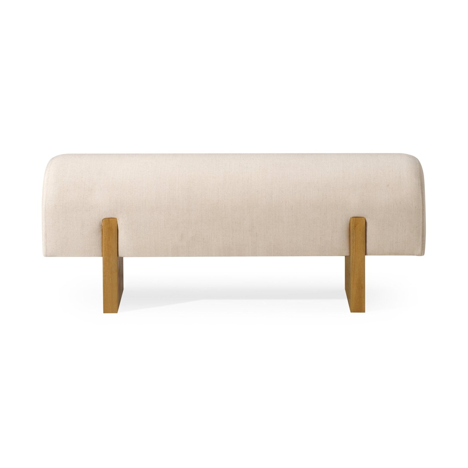 Juno Contemporary Upholstered Wooden Bench in Refined Natural Finish in Bench by Maven Lane