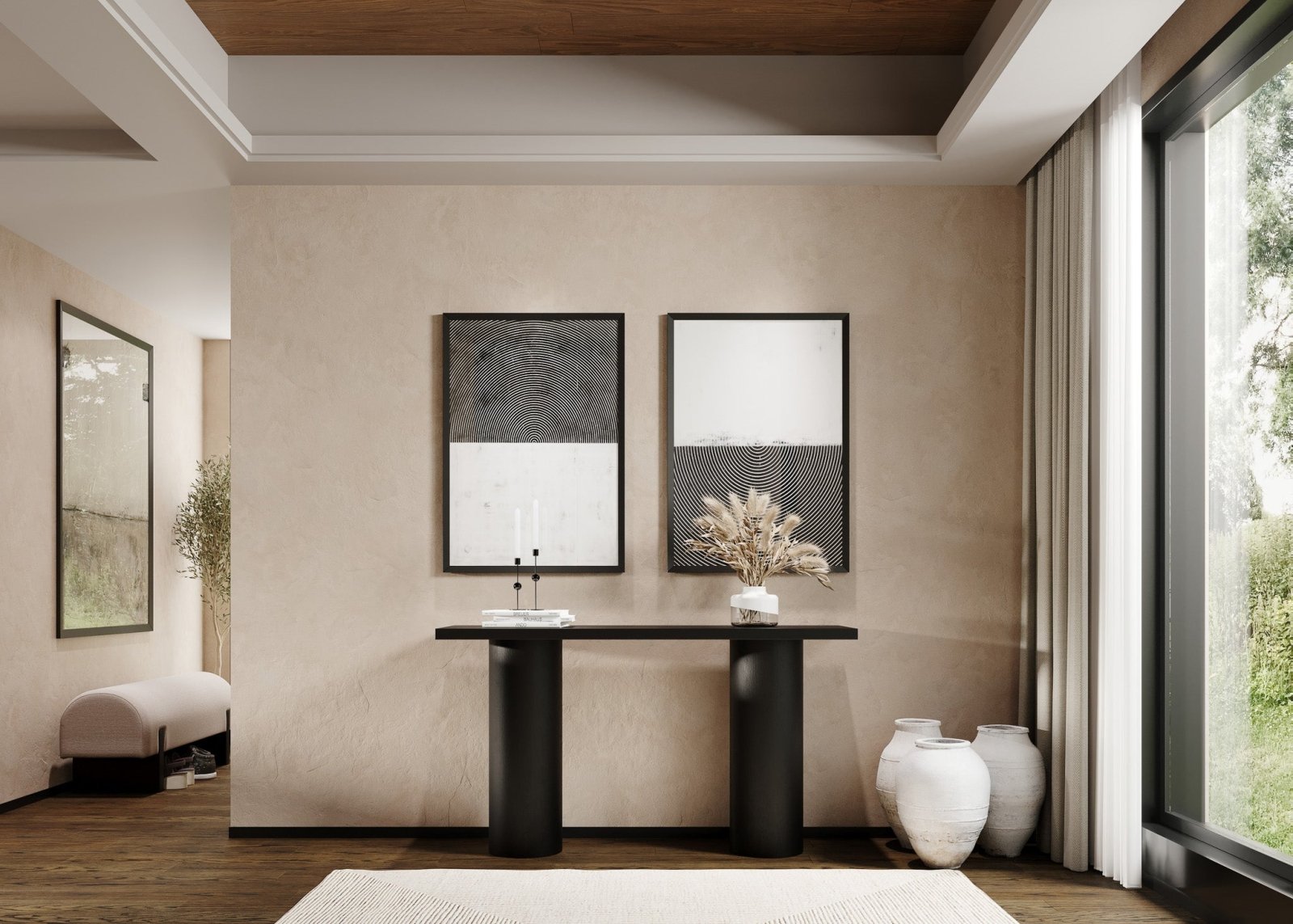 Lana Contemporary Wooden Console Table in Black Finish in Accent Tables by Maven Lane