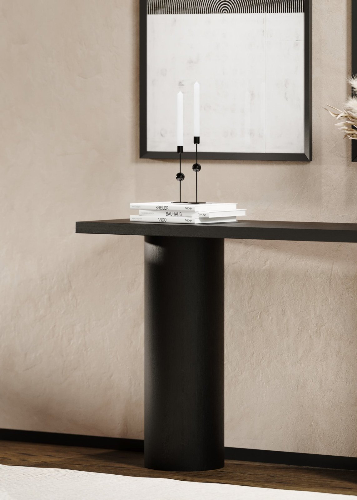 Lana Contemporary Wooden Console Table in Refined Black Finish in Accent Tables by Maven Lane