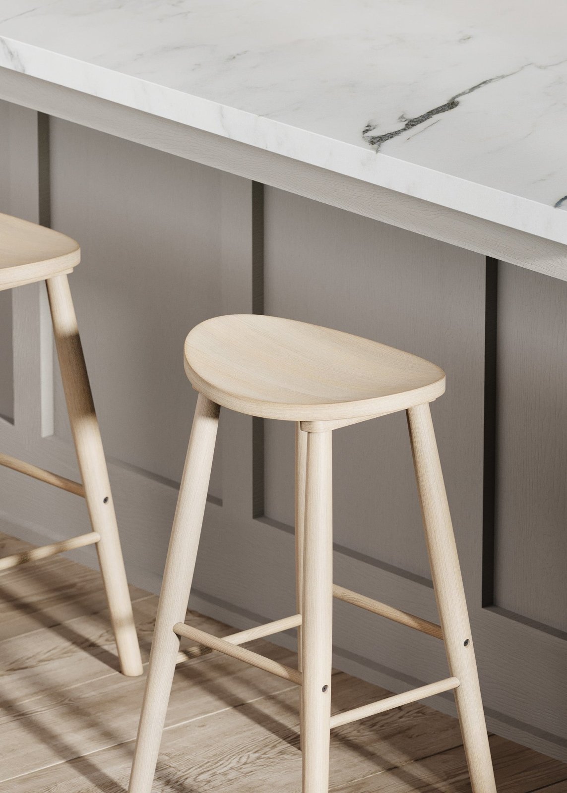 Luna Bar Stool in Light Oak Wood Finish in Stools by Maven Lane