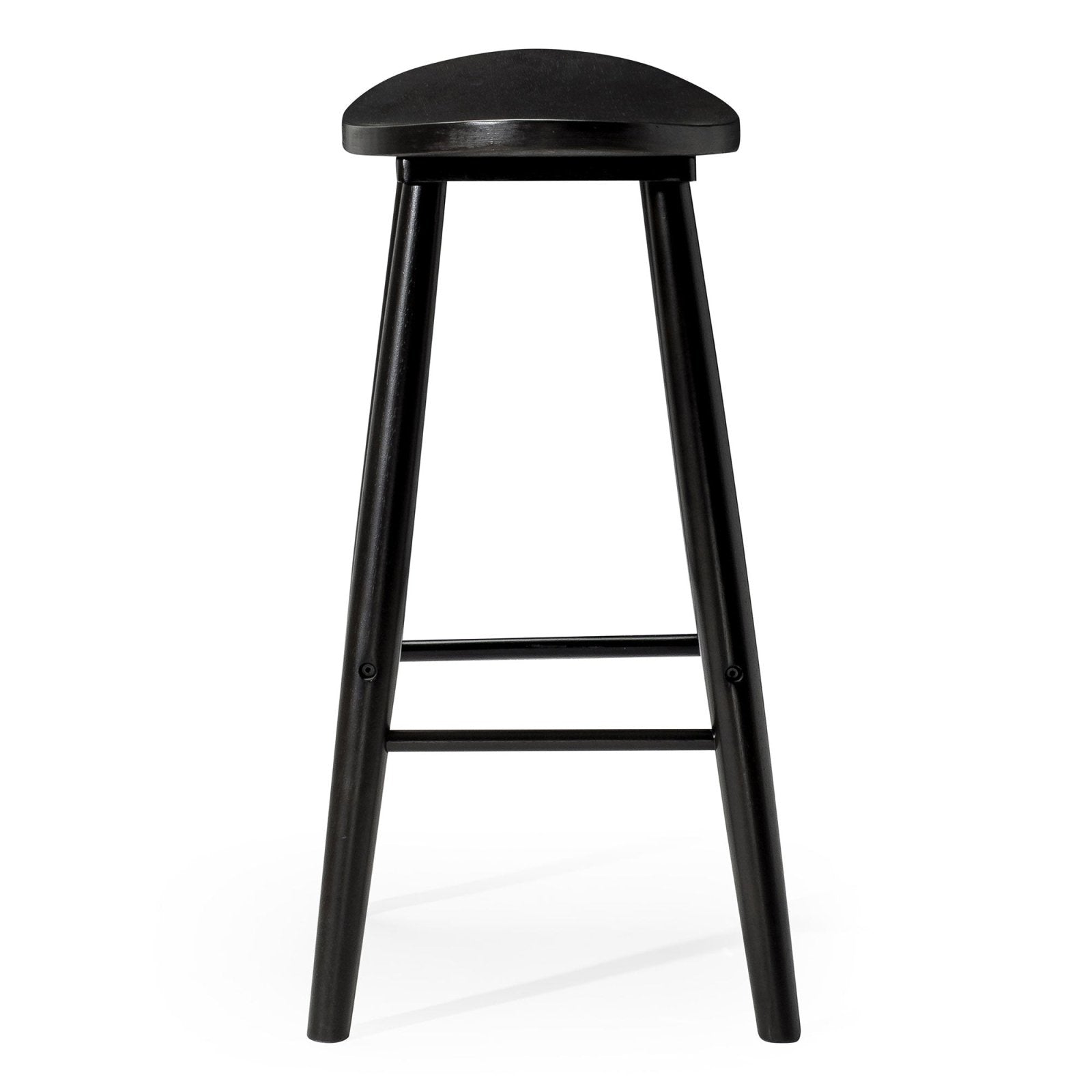 Luna Bar Stool in Rustic Black Wood Finish in Stools by Maven Lane