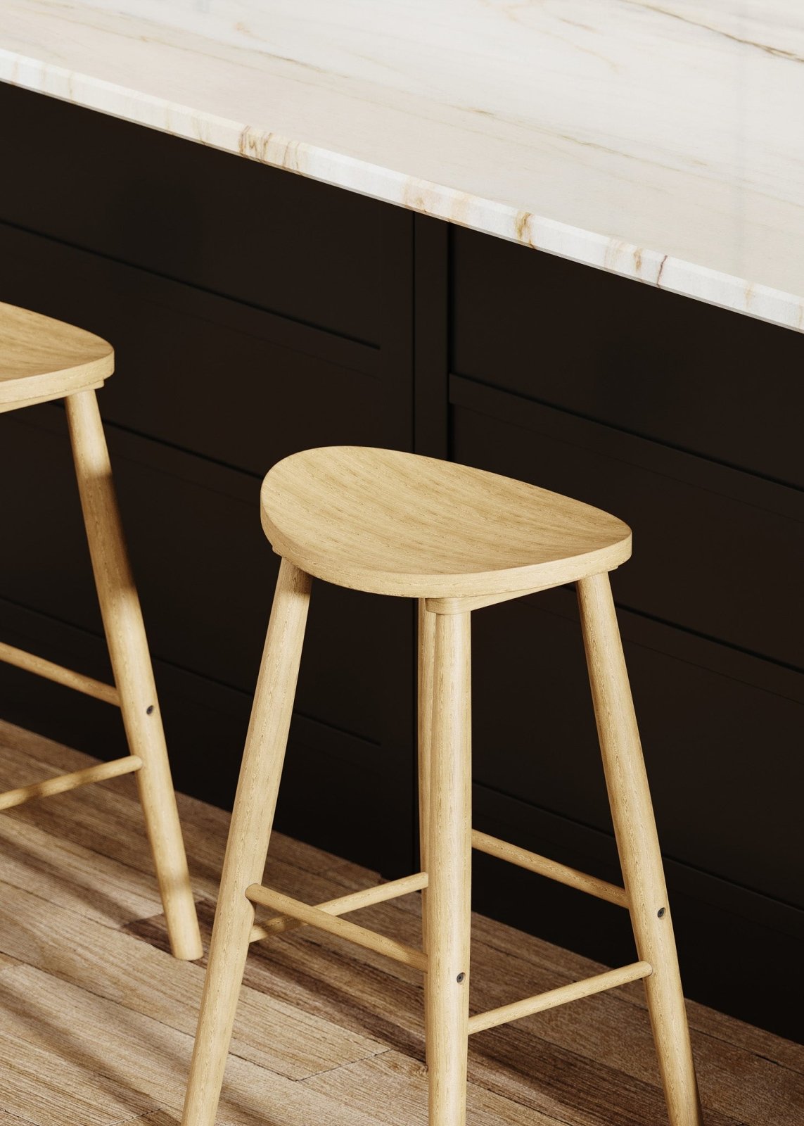 Luna Bar Stool in Rustic Natural Wood Finish in Stools by Maven Lane