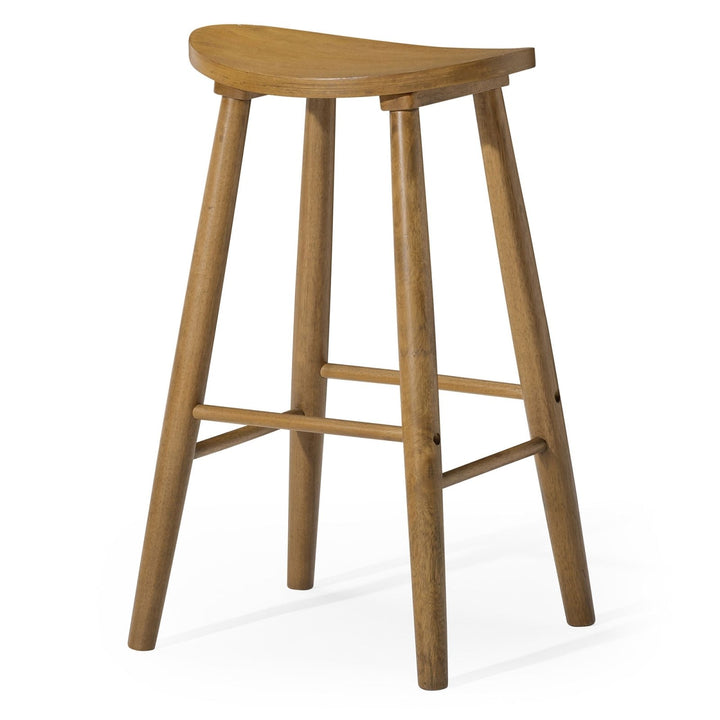 Luna Bar Stool in Rustic Natural Wood Finish in Stools by Maven Lane