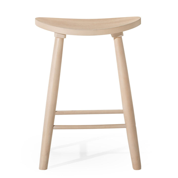 Luna Counter Stool in Light Oak Wood Finish in Stools by Maven Lane