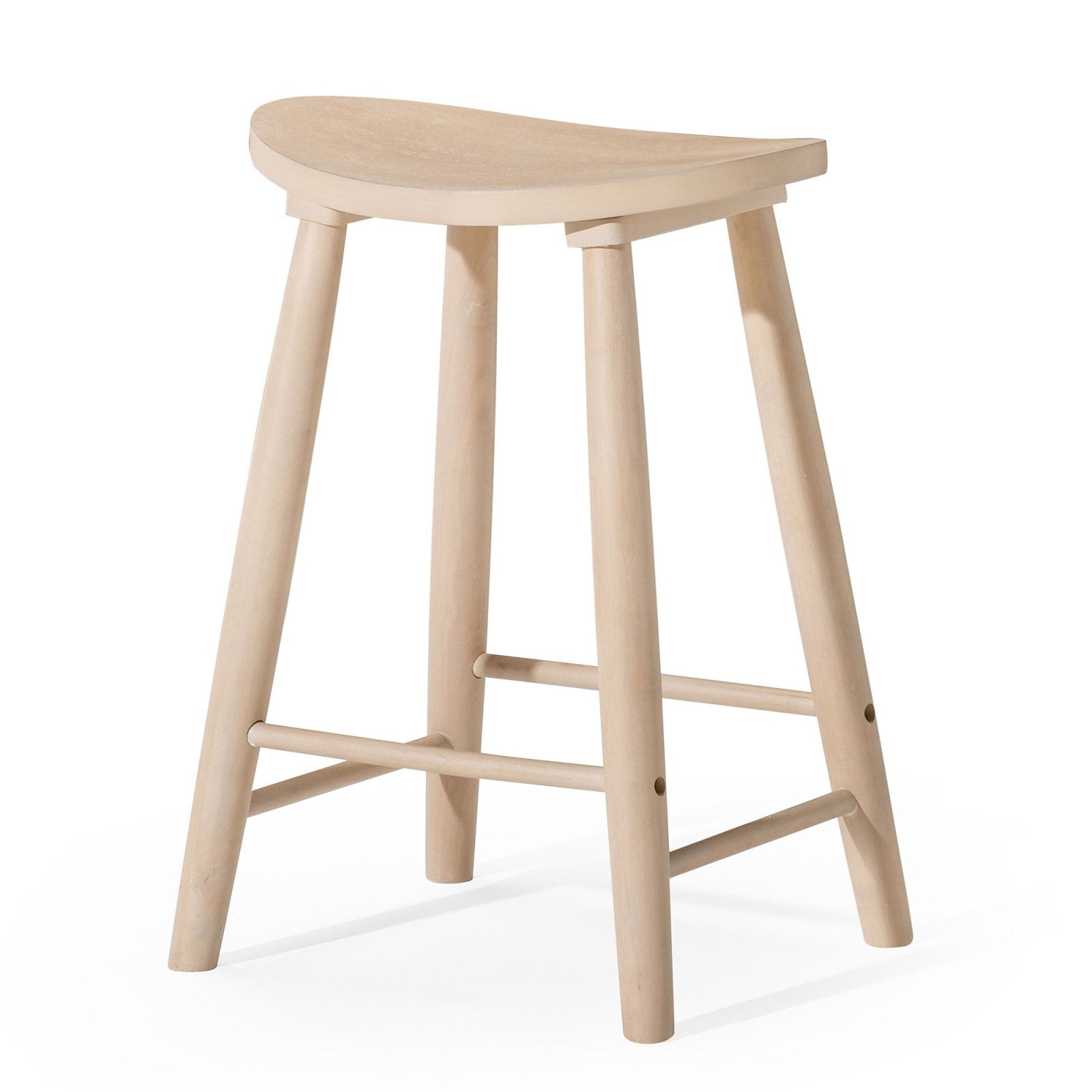 Luna Counter Stool in Light Oak Wood Finish in Stools by Maven Lane