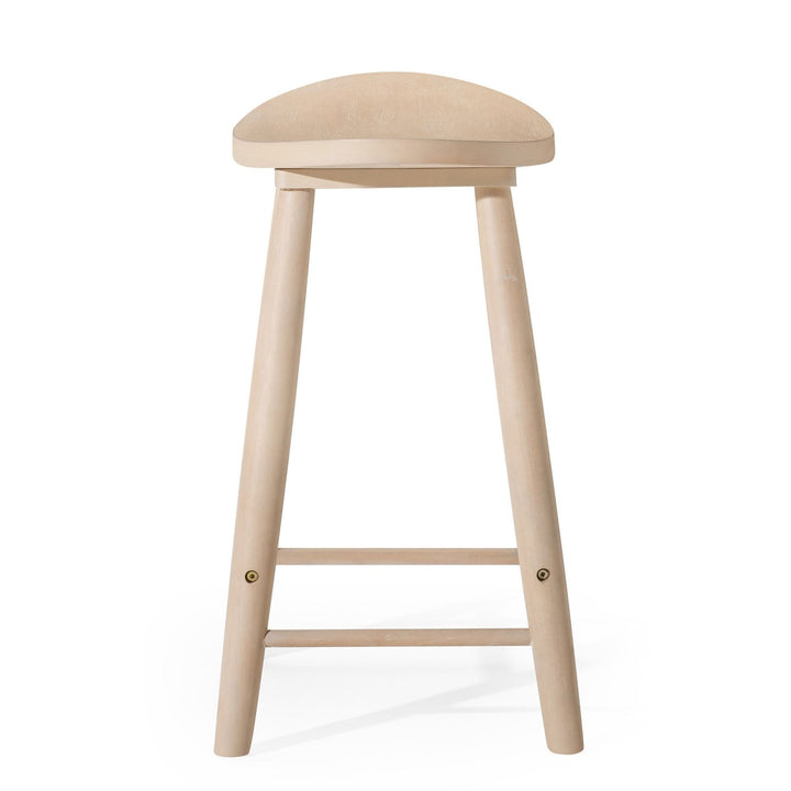 Luna Counter Stool in Light Oak Wood Finish in Stools by Maven Lane