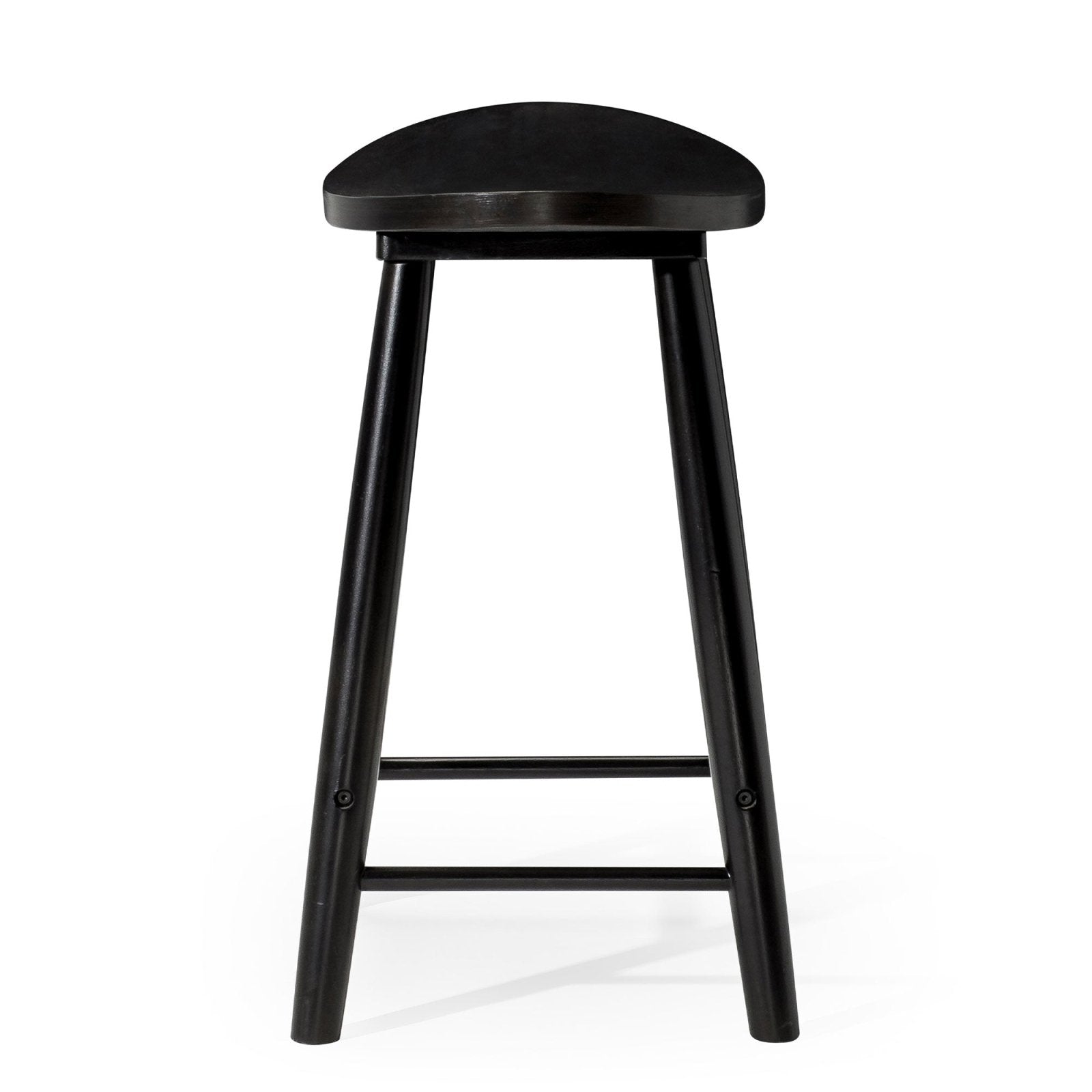 Luna Counter Stool in Rustic Black Wood Finish in Stools by Maven Lane