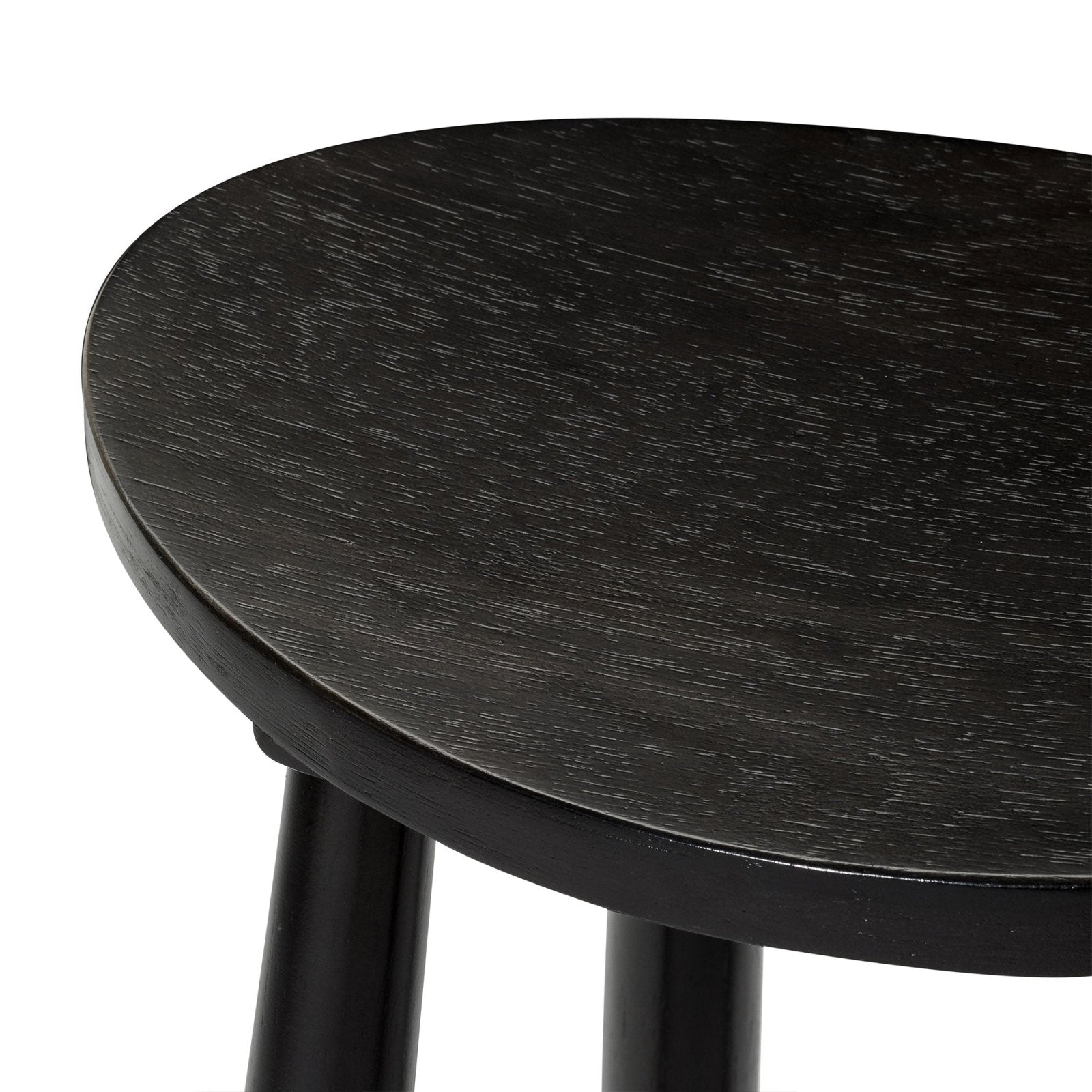 Luna Counter Stool in Rustic Black Wood Finish in Stools by Maven Lane