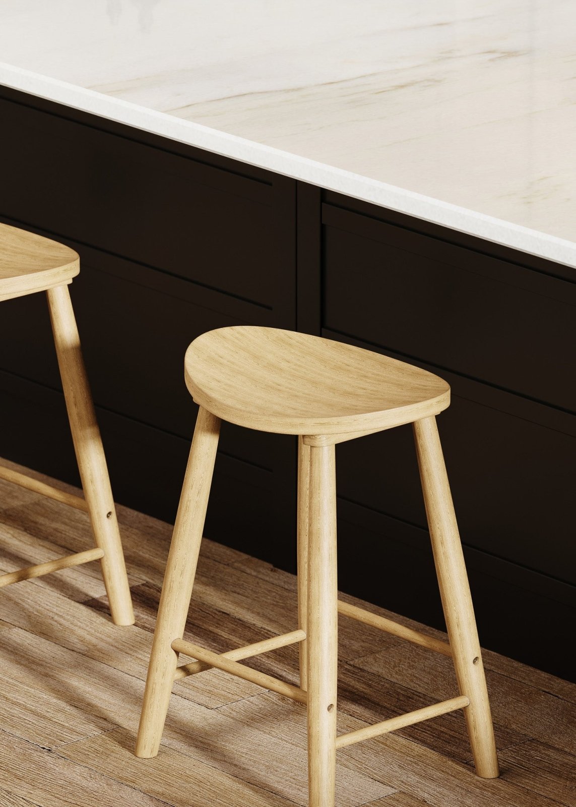 Luna Counter Stool in Rustic Natural Wood Finish in Stools by Maven Lane