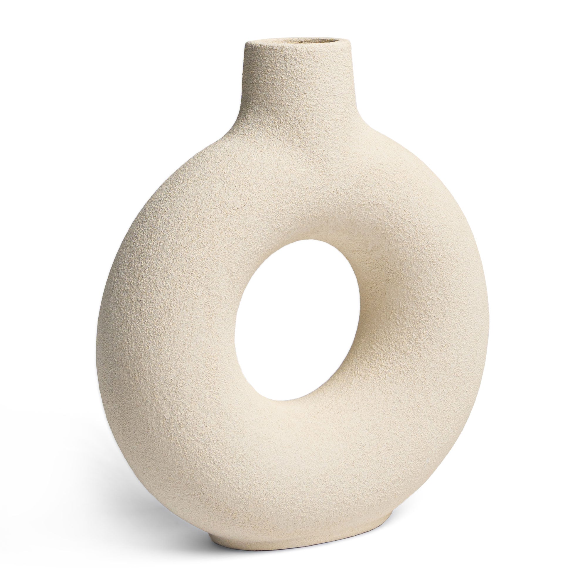 Oona Decorative Modern Large Ring Vase in White in Decorative by Maven Lane