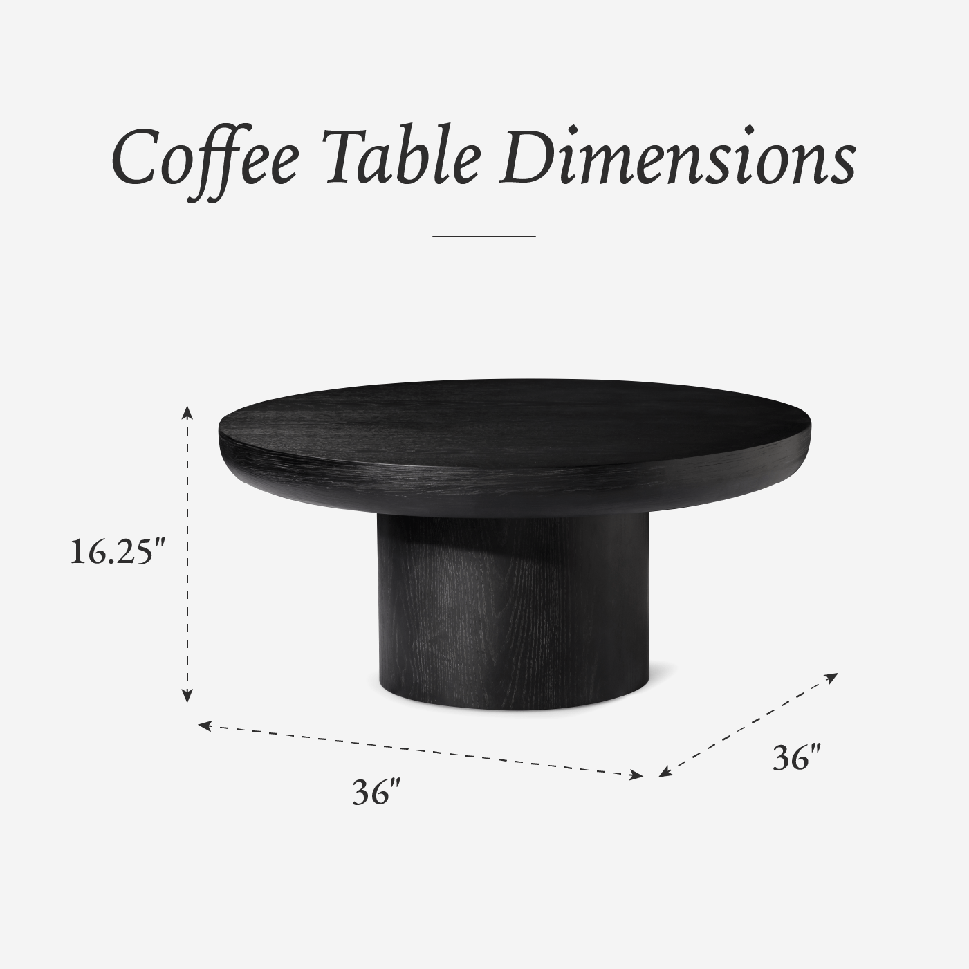Owen Rustic Circular Wooden Coffee Table in Aged Black in Accent Tables by Maven Lane