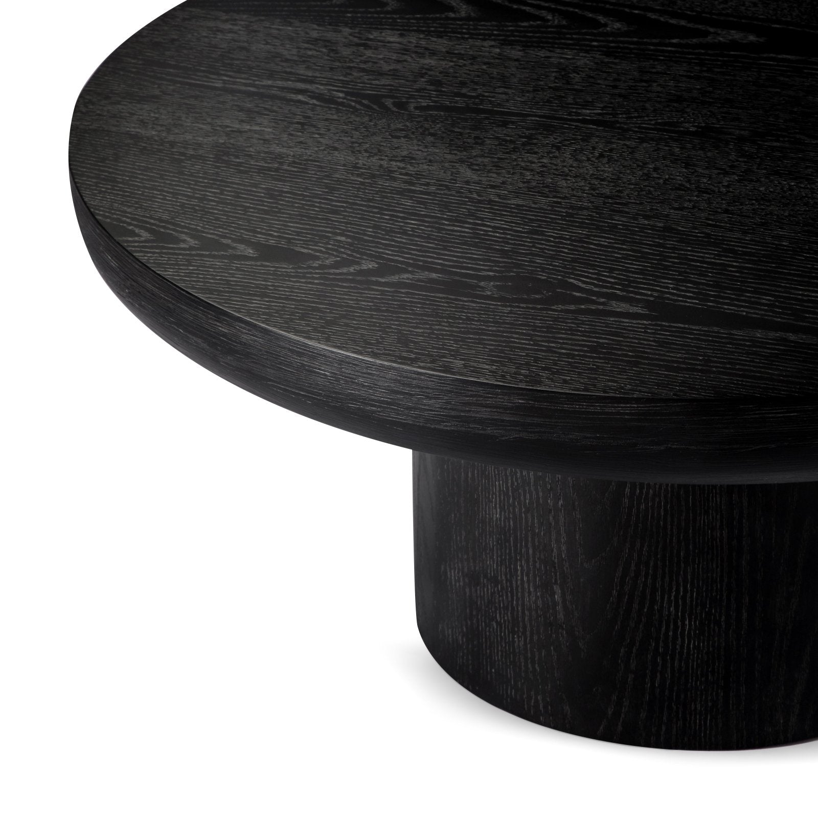 Owen Rustic Circular Wooden Coffee Table in Aged Black in Accent Tables by Maven Lane