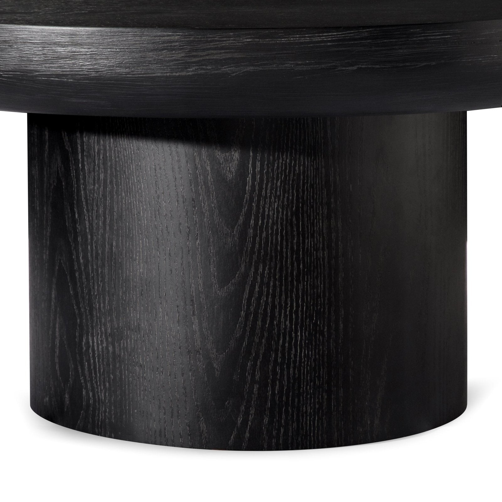 Owen Rustic Circular Wooden Coffee Table in Aged Black in Accent Tables by Maven Lane