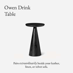 Owen Rustic Wooden Drink Table in Black Finish in Accent Tables by Maven Lane