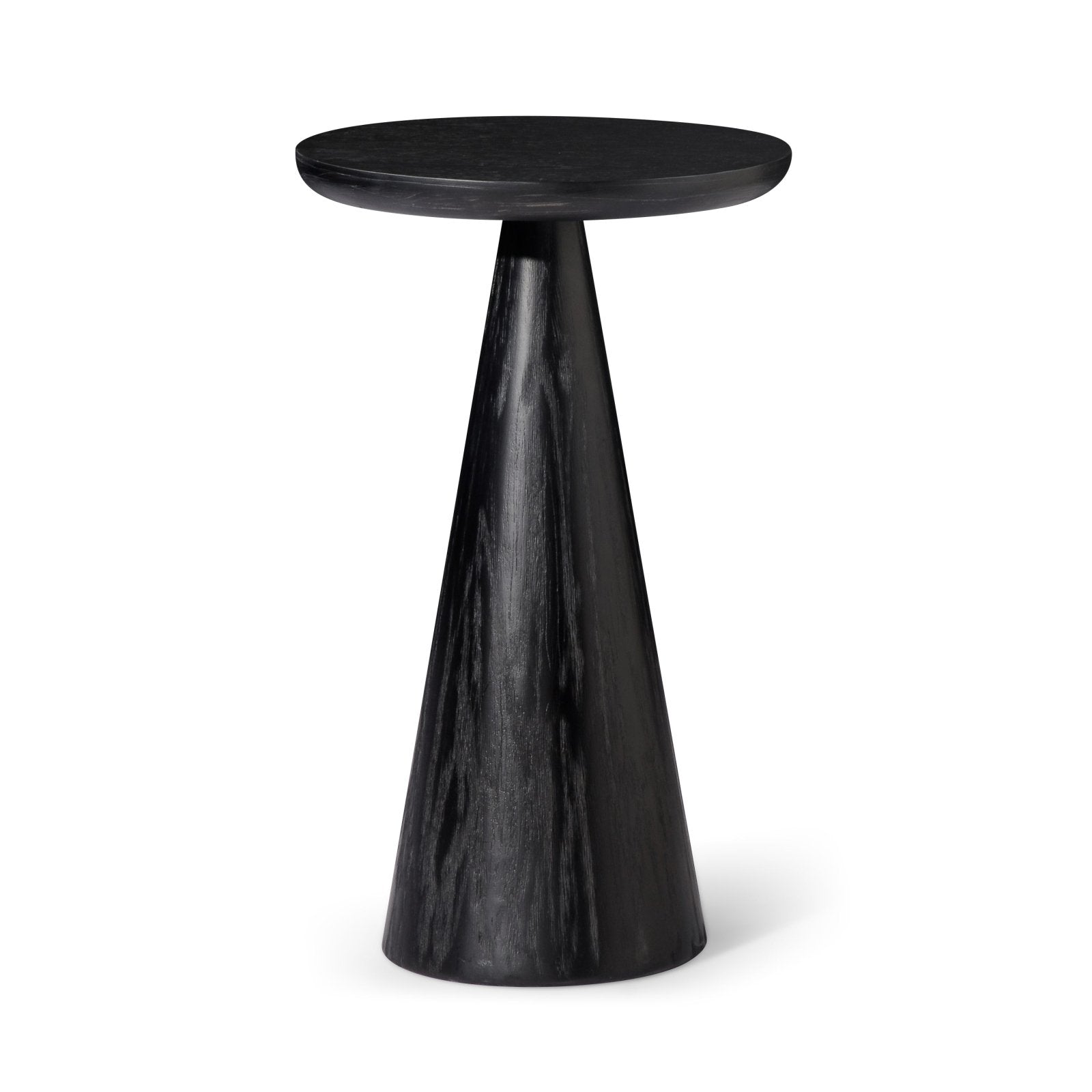 Owen Rustic Wooden Drink Table In Aged Black in Accent Tables by Maven Lane