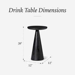 Owen Rustic Wooden Drink Table in Black Finish in Accent Tables by Maven Lane