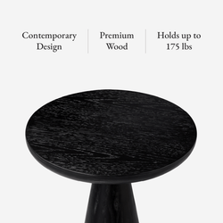 Owen Rustic Wooden Drink Table in Black Finish in Accent Tables by Maven Lane