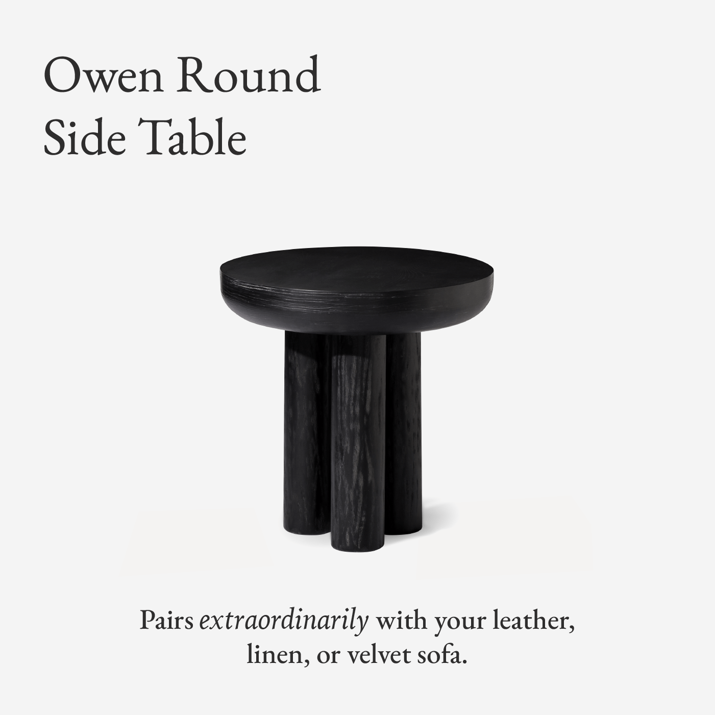 Owen Rustic Wooden Side Table In Aged Black in Maven Lane by Maven Lane