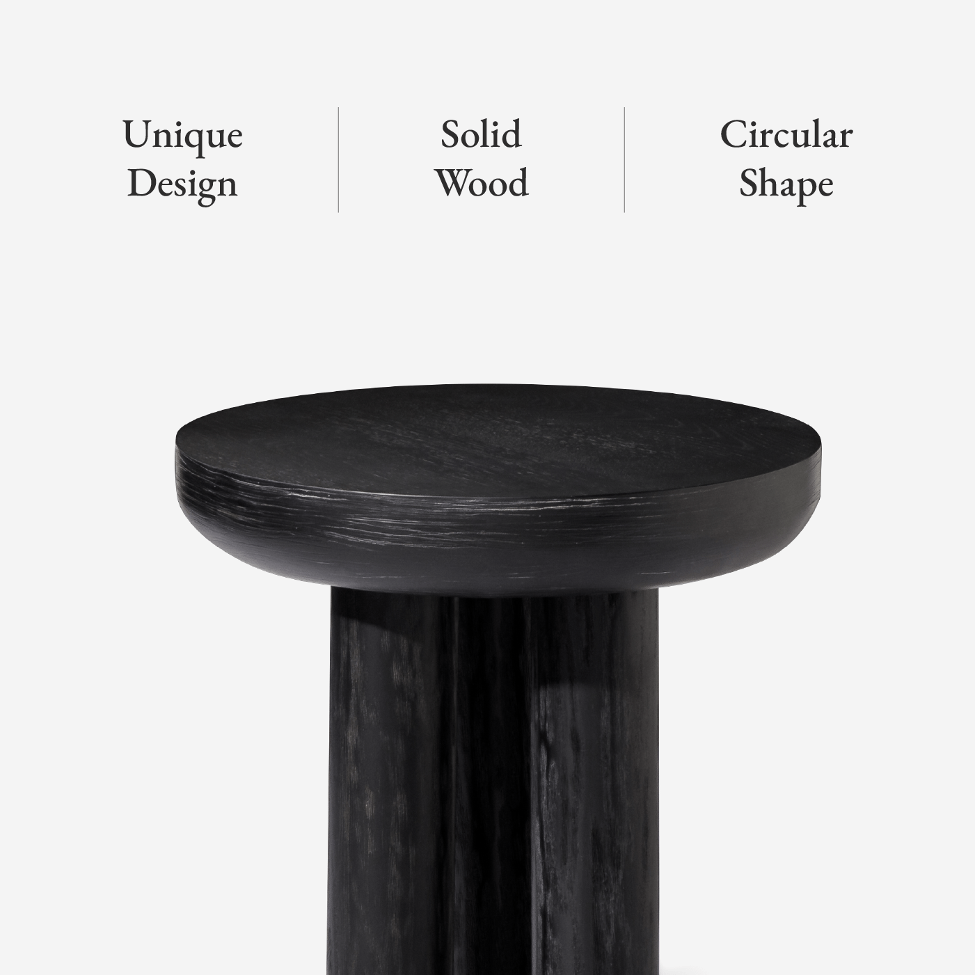 Owen Rustic Wooden Side Table In Aged Black in Maven Lane by Maven Lane