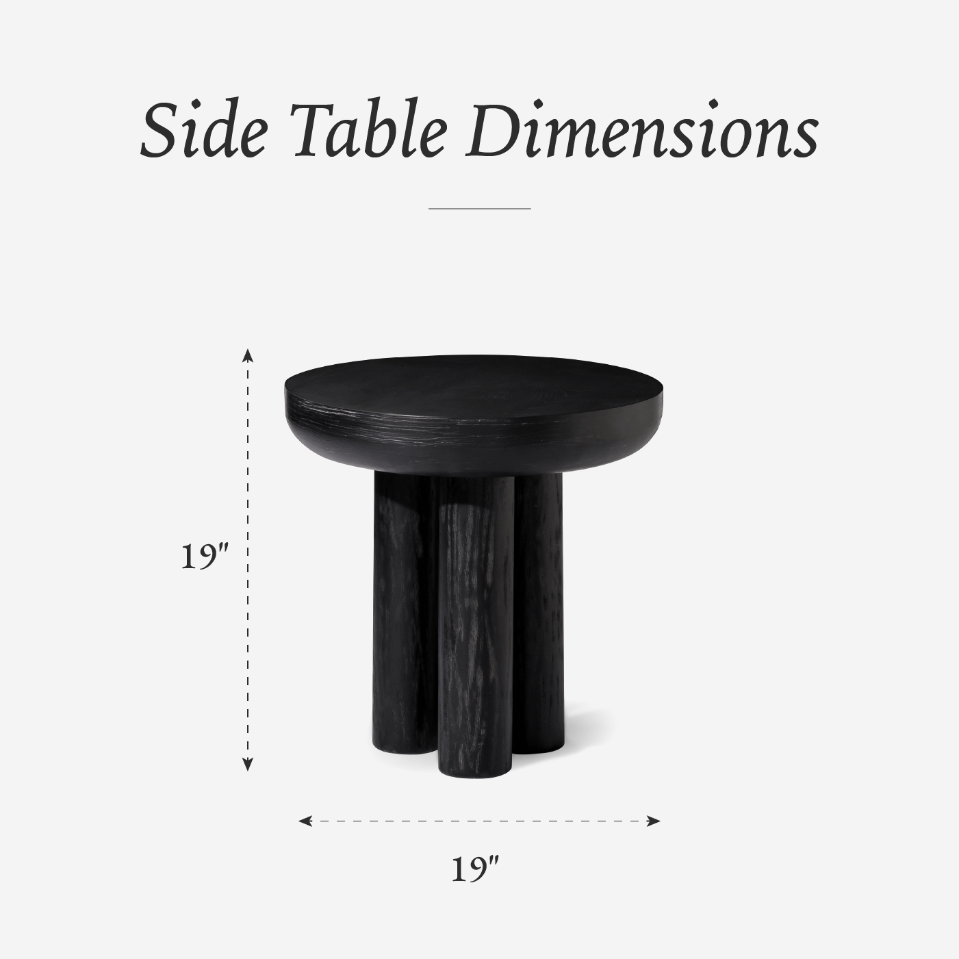 Owen Rustic Wooden Side Table In Aged Black in Maven Lane by Maven Lane
