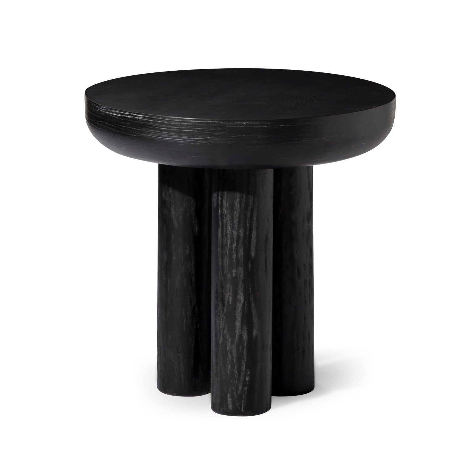 Owen Rustic Wooden Side Table in Aged Black Finish