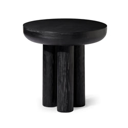 Owen Rustic Wooden Side Table in Black Finish in Side Table by Maven Lane