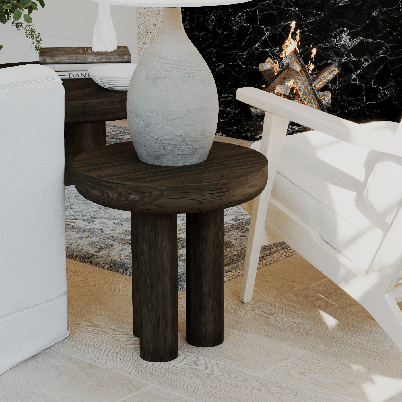 Owen Rustic Wooden Side Table In Aged Brown in Maven Lane by Maven Lane