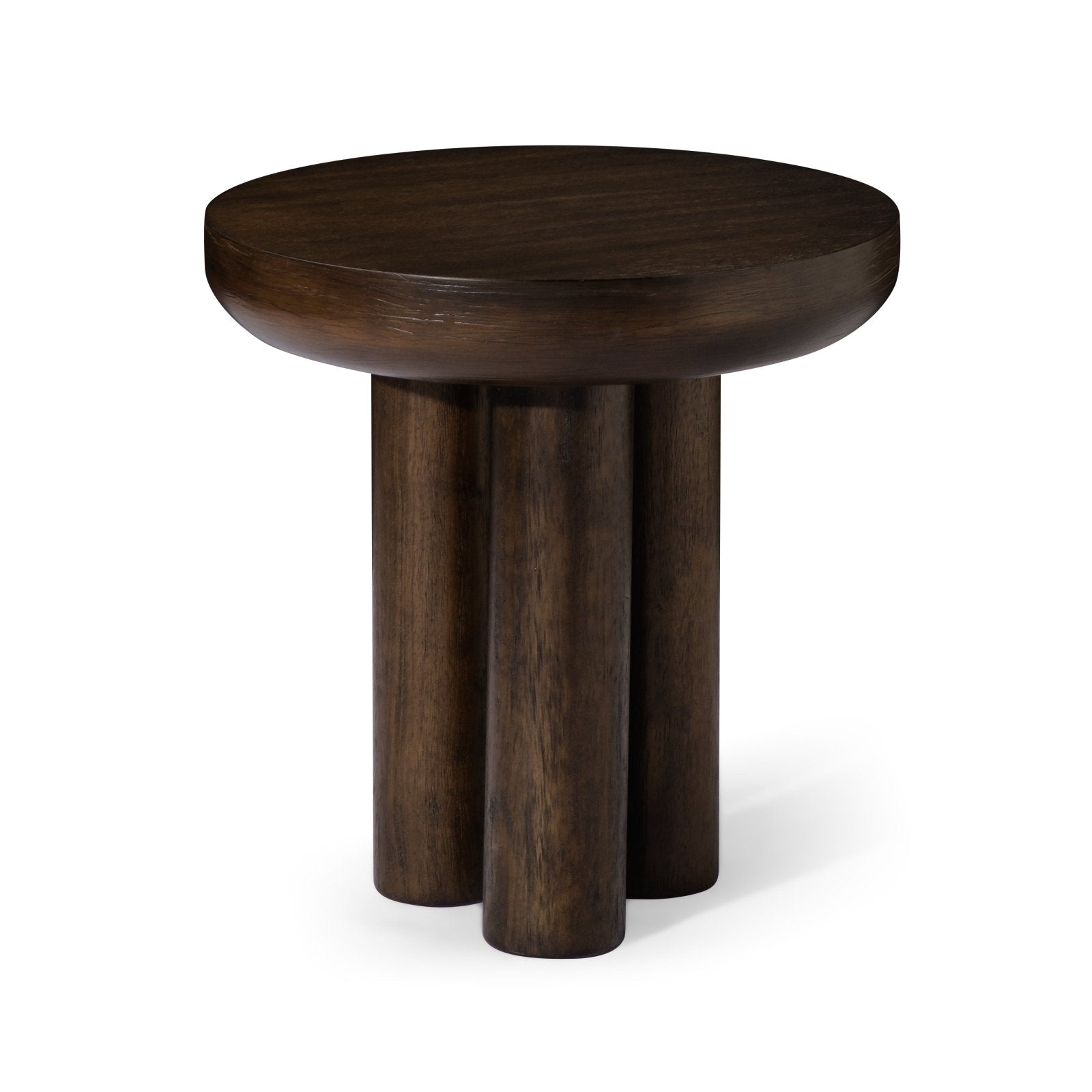 Owen Rustic Wooden Side Table in Aged Brown Finish
