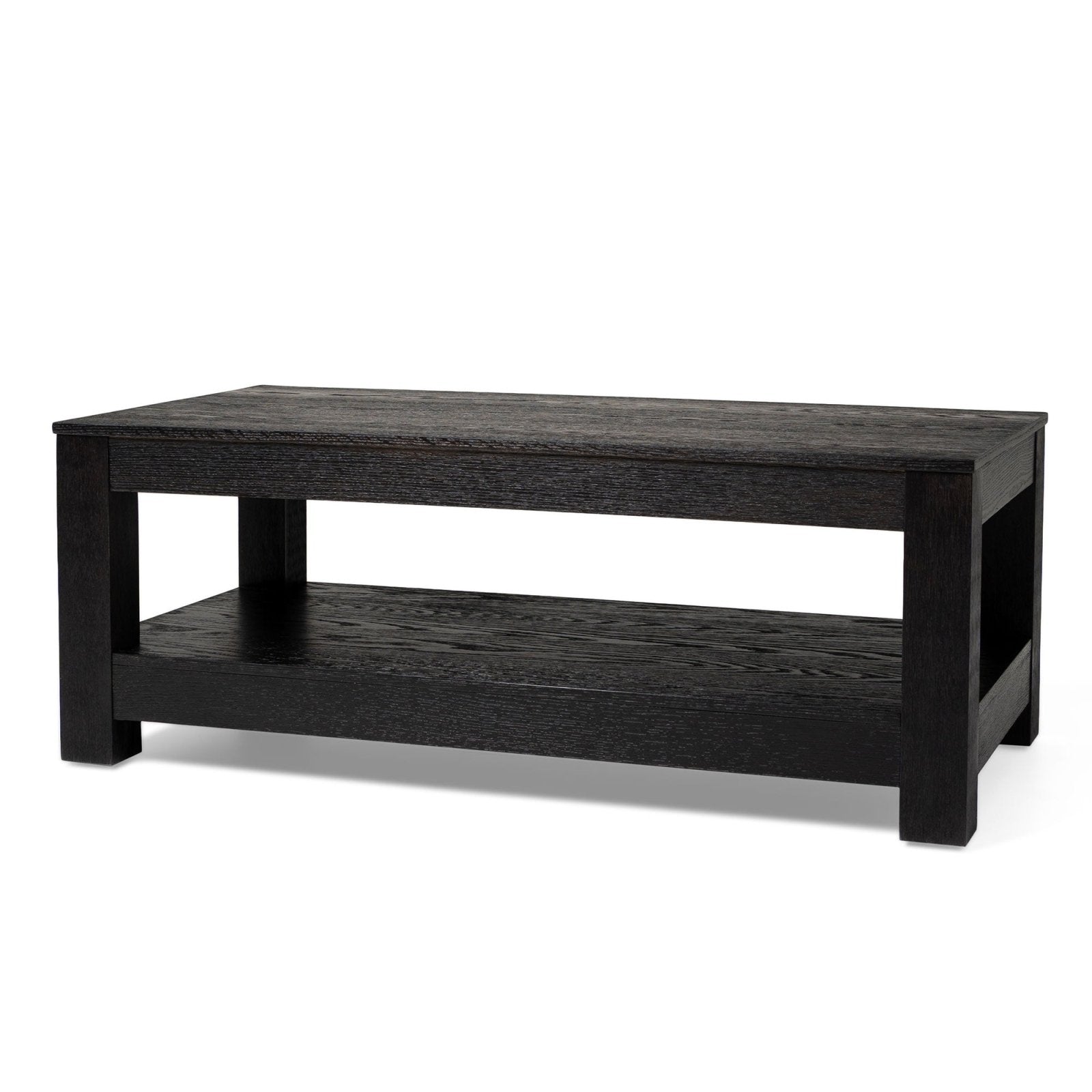 Paulo Wooden Coffee Table in Weathered Black Finish in Accent Tables by Maven Lane