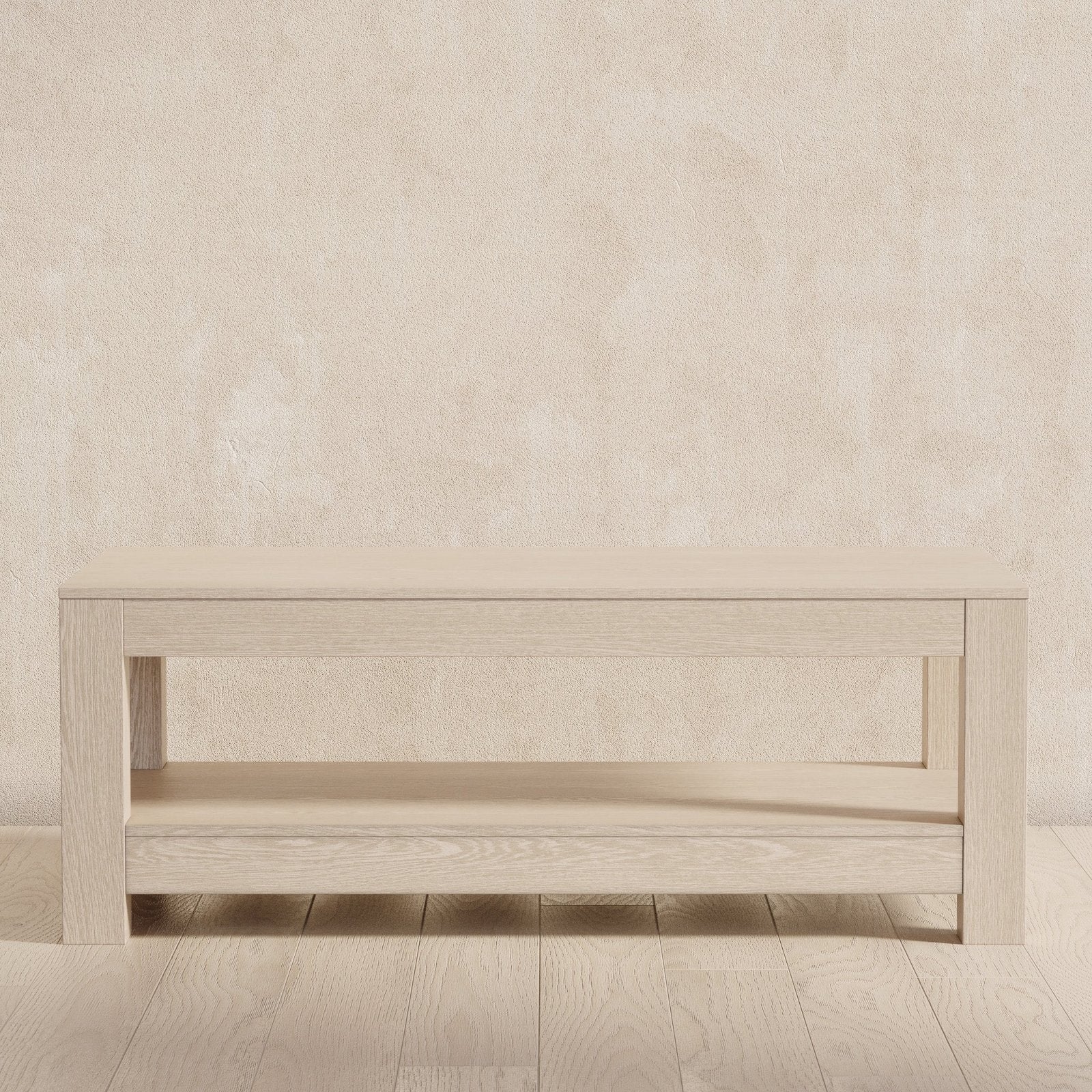Paulo Wooden Coffee Table in Weathered White Finish