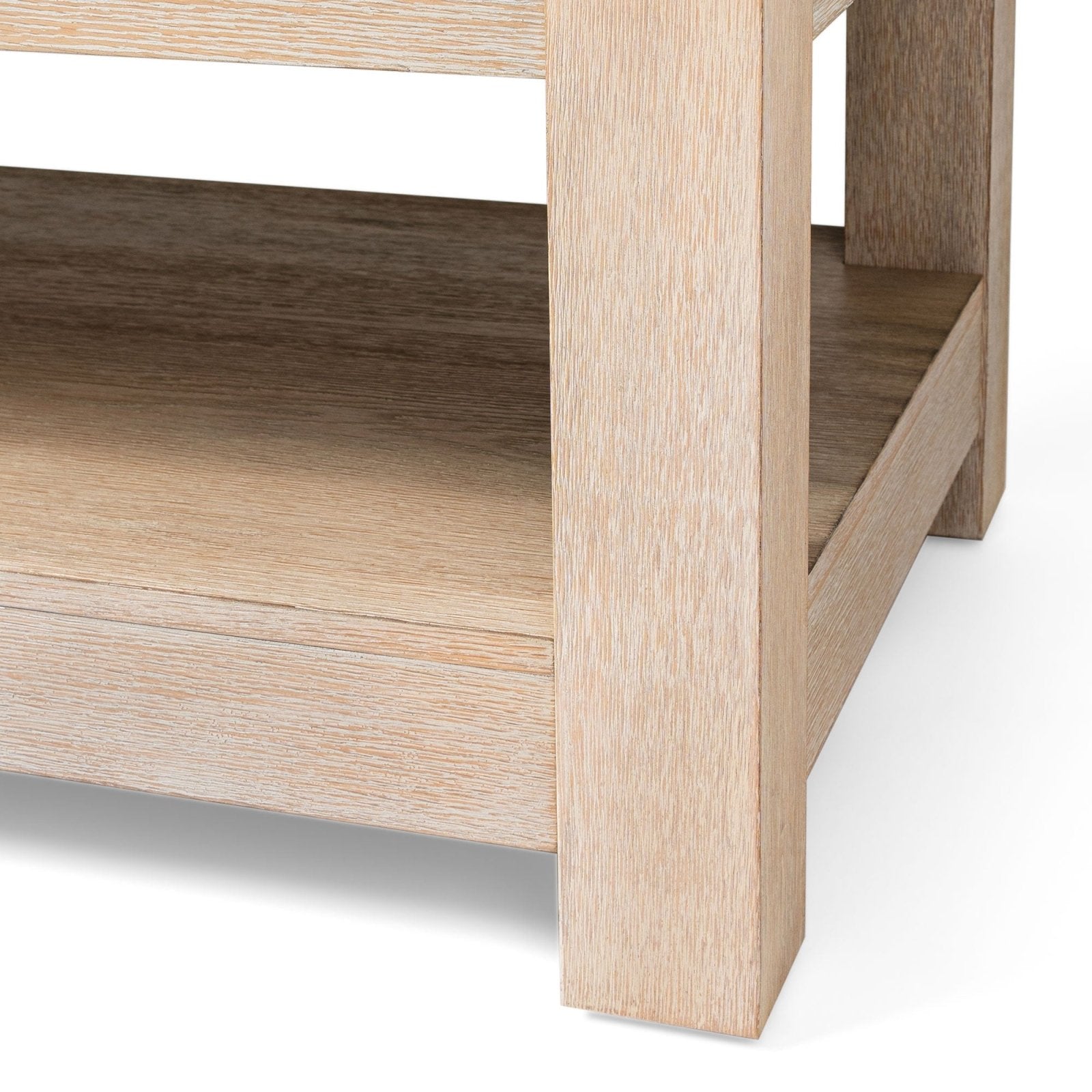 Paulo Wooden Coffee Table in Weathered White Finish