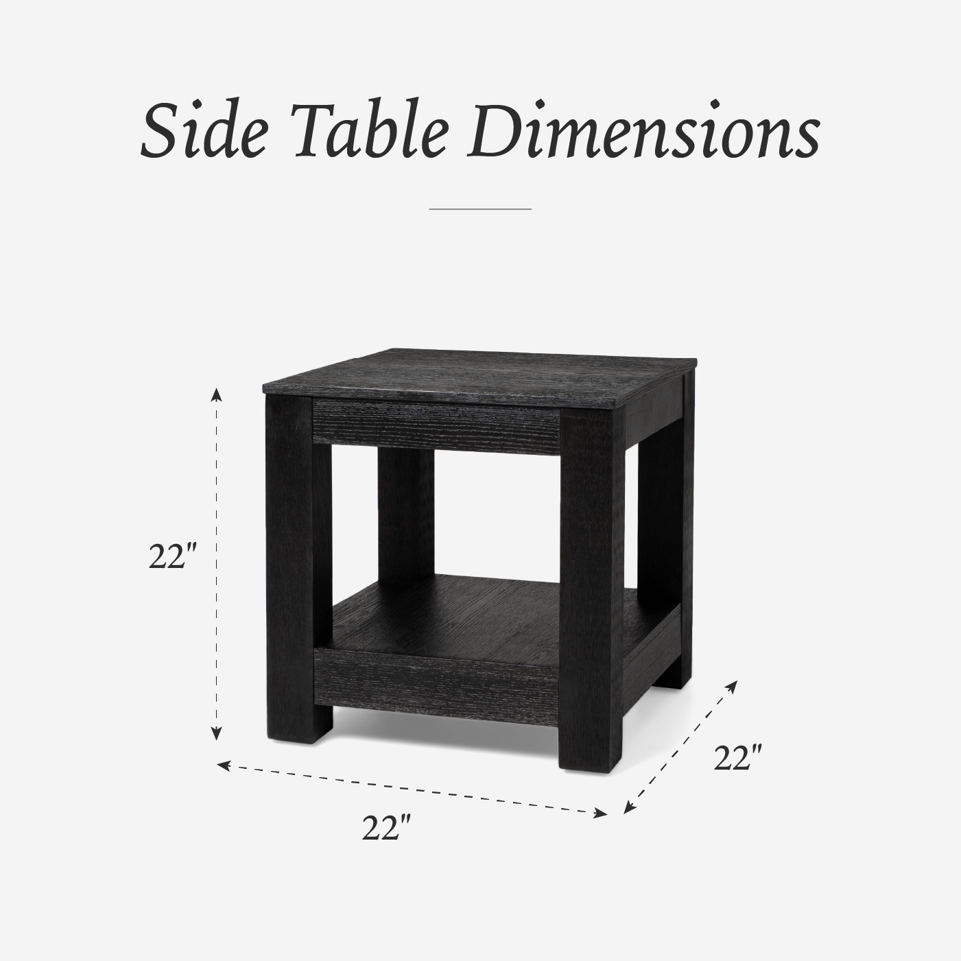 Paulo Wooden Side Table In Weathered Black Finish in Maven Lane by Maven Lane