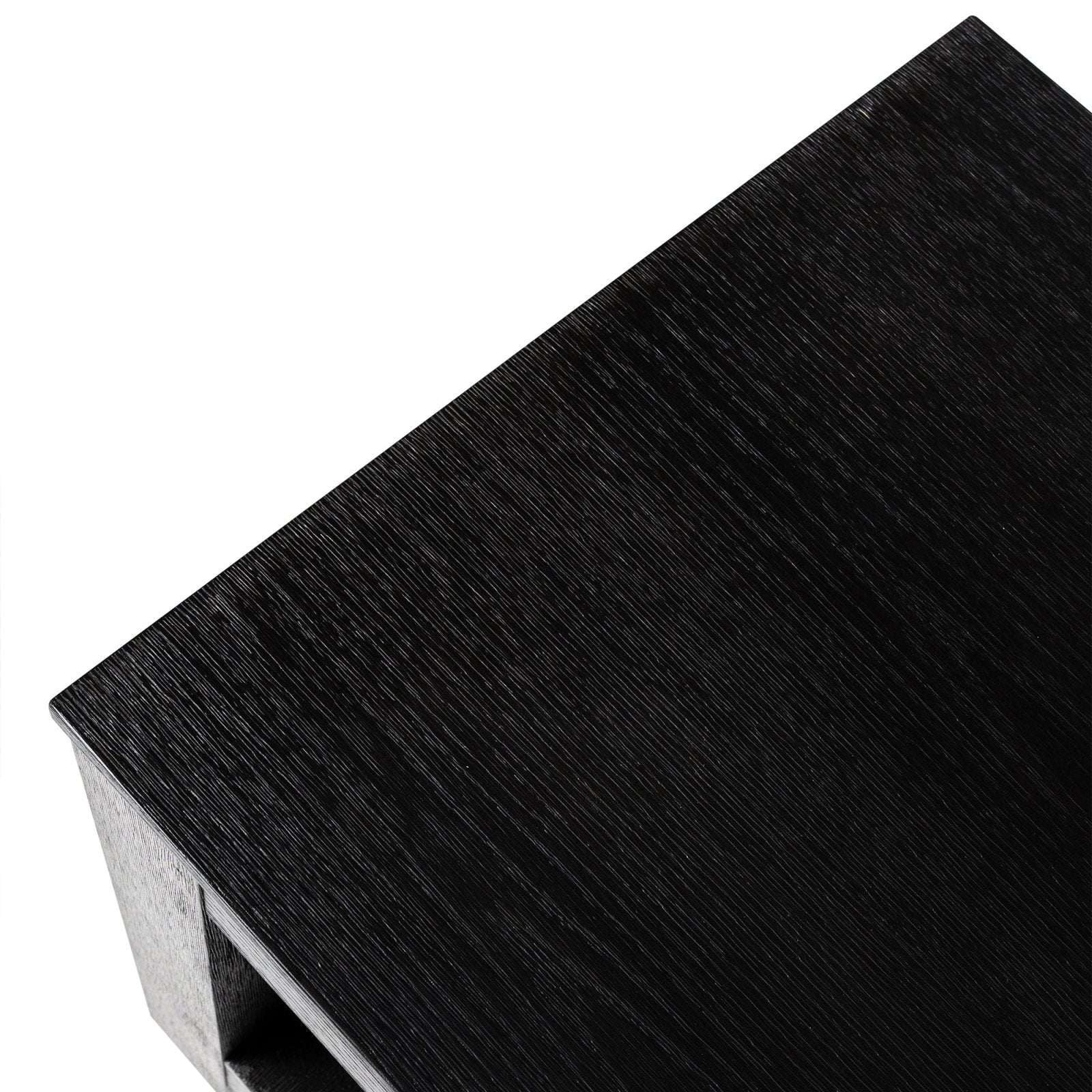 Paulo Wooden Side Table in Weathered Black Finish in Side Table by Maven Lane