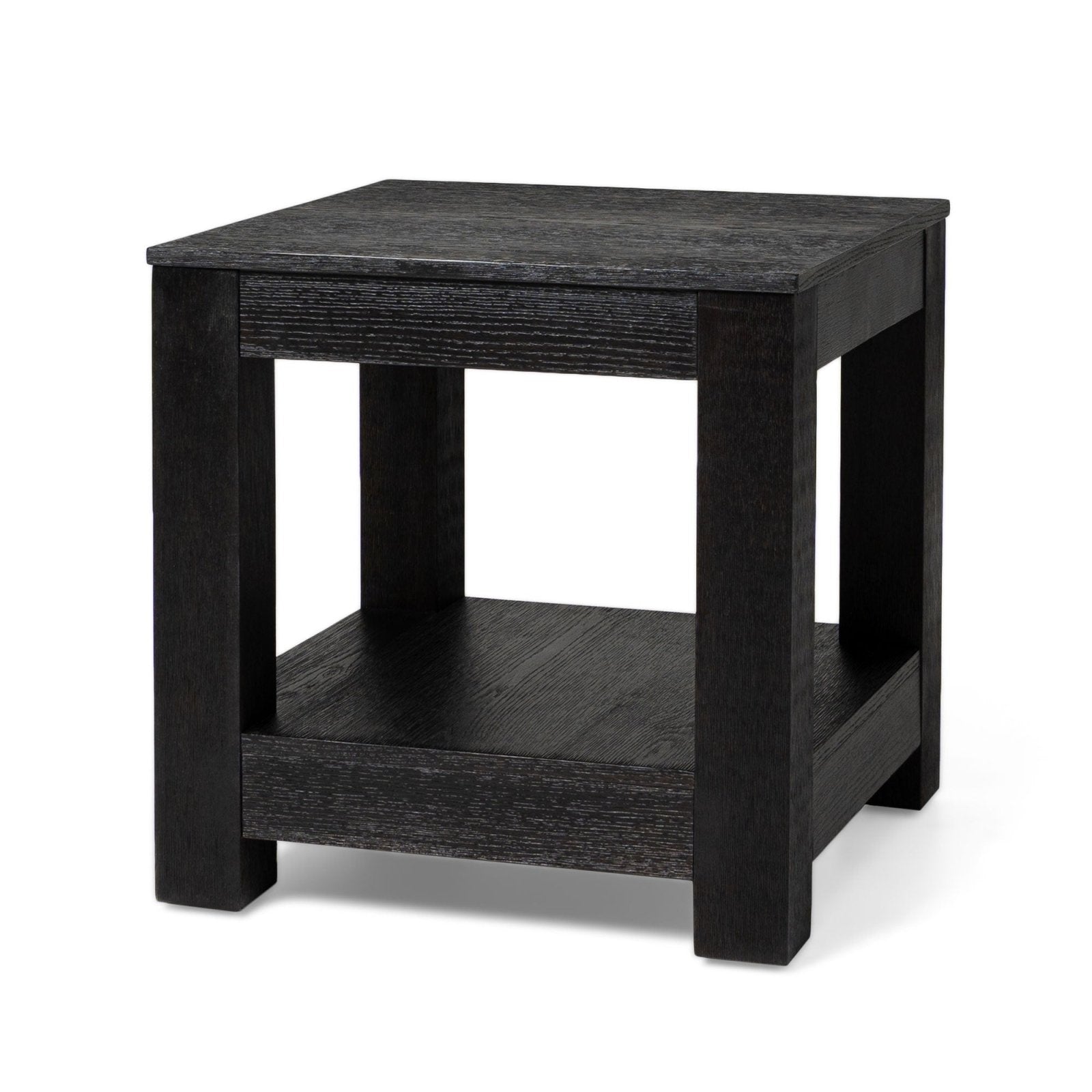 Paulo Wooden Side Table in Weathered Black Finish in Accent Tables by Maven Lane