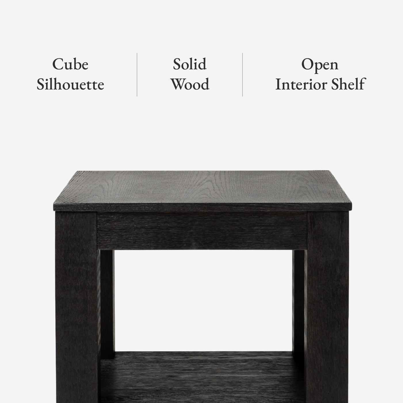 Paulo Wooden Side Table In Weathered Black Finish in Maven Lane by Maven Lane